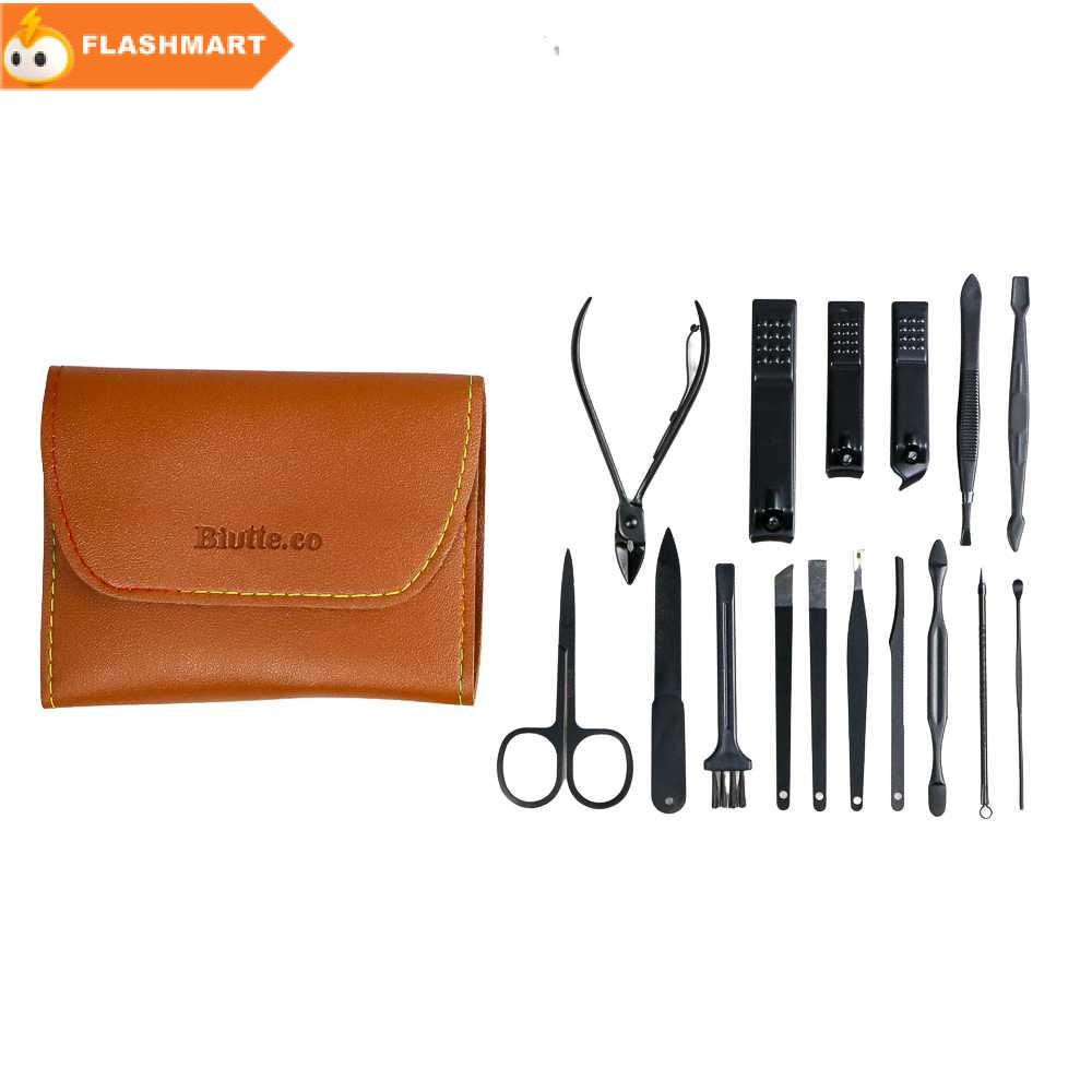 FLASHMART Set Gunting Kuku Manicure Nail Clippers Pedicure Kit 16 in 1 - TCT16