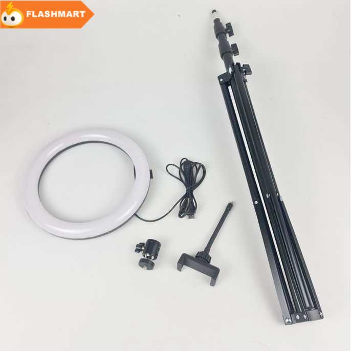 FLASHMART TaffSTUDIO Lampu Halo Ring Light Kamera 120 LED 26cm with Holder - RL-22