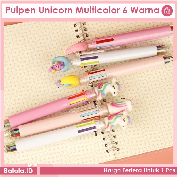

Pulpen Unicorn Multicolor 6 Warna