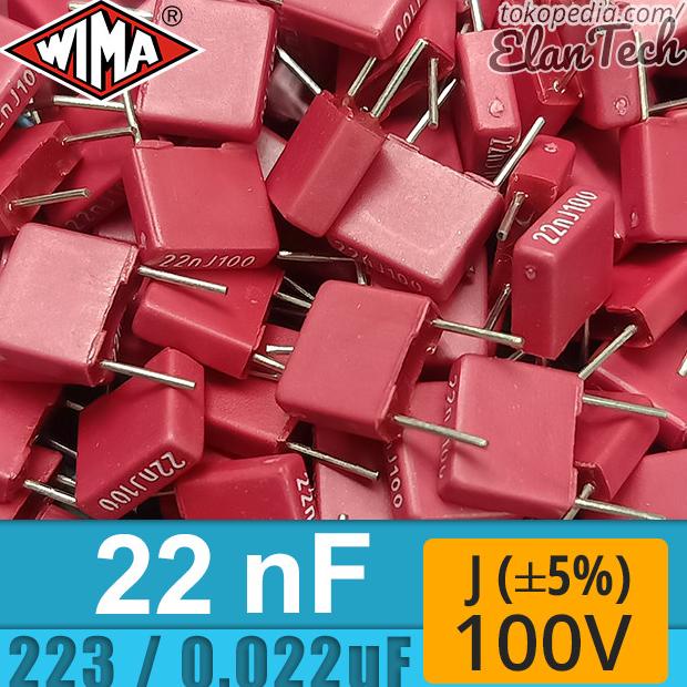 Wima 22nF / 223 / 0.022uF J 100V Capacitor Kapasitor Elan73c Segera Dapatkan