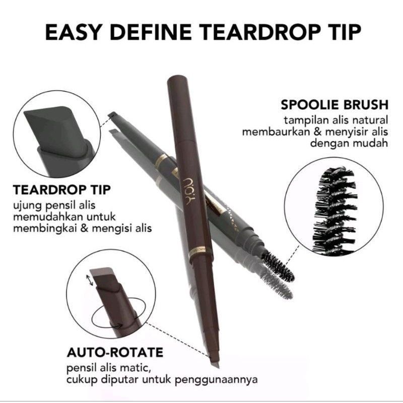 Y.O.U Teardrop Brow Definer Pensil Alis Waterproof Pigmented Eyebrow Tahan Lama YOU