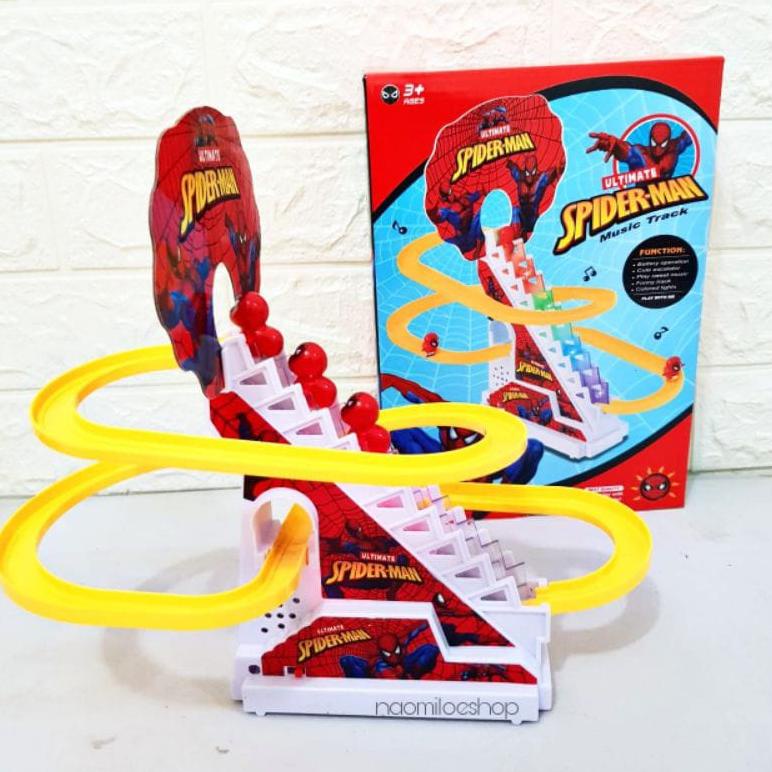 MAINAN TRACK SELUNCURAN SPIDERMAN TRACK TANGGA MAFIA JAMBU