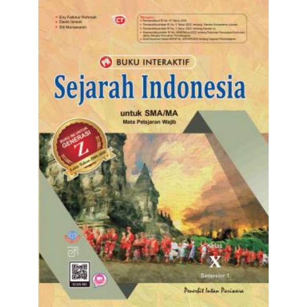 Buku PR/LKS Sejarah Indonesia Kelas X/10 Semester 1 Kurikulum K13 Intan pariwara Tahun 2023