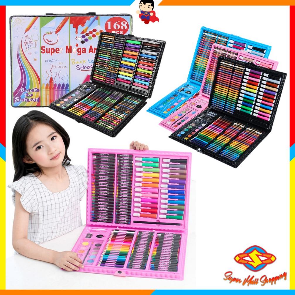 

SMS Drawing Set 168pcs Oil Pastel Crayon 168 IN 1 Set Krayon Mewarnai dan Melukis Lengkap dengan Cat Air Alat Mewarnai Anak Anak Bentuk Koper