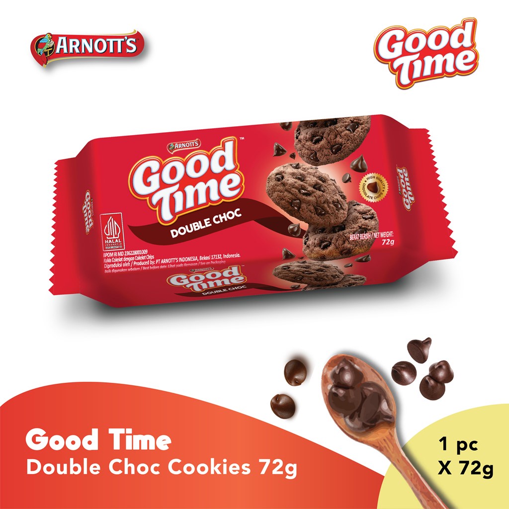 

Good Time Double Choc Chocochips Cookies 72gr