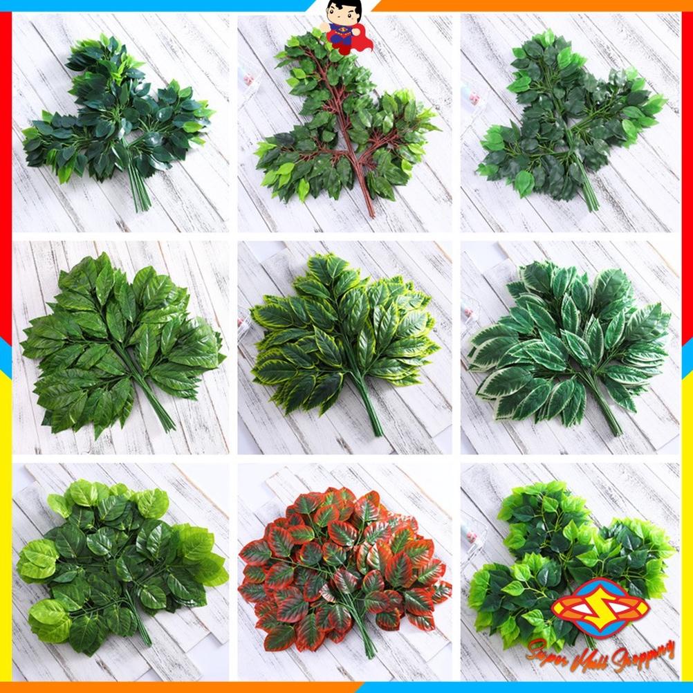 SMS Daun Anggur Plastik Artifisial Daun Hias Dekorasi Backdrop Pesta Daun Mangga Imitasi Murah Tanam