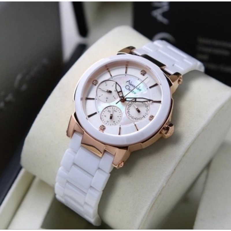 jam tangan wanita original ALEXANDRE CHRISTIE AC2517BF CERAMIC
