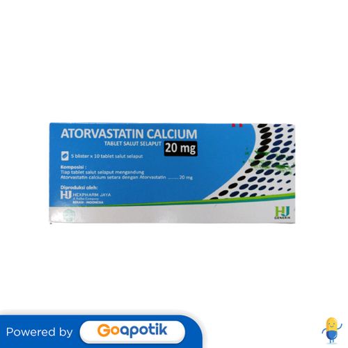 ATORVASTATIN CALCIUM HEXPHARM 20 MG BOX 50 TABLET