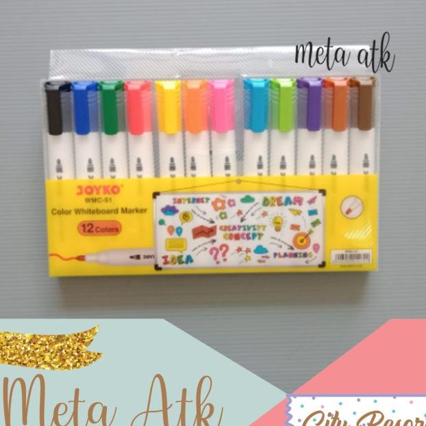 

Color Whiteboard Marker / Spidol Jumbo Joyko Set 12 Warna Wmc-51