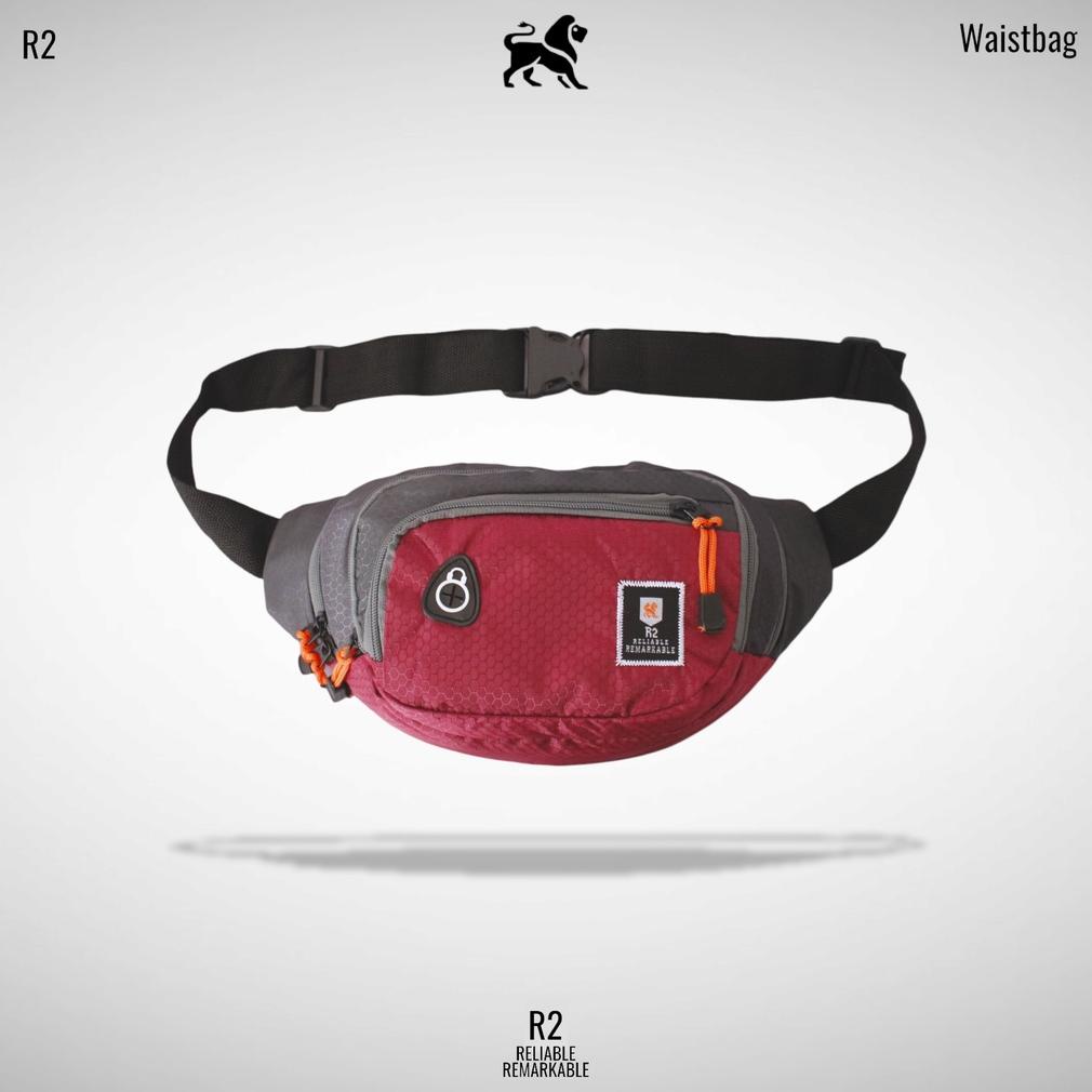 Promo Tas Selempang Pria 2 Resleting Tas Olahraga Tas Pinggang Pria Tas Waistbag Waterproof Pria R2