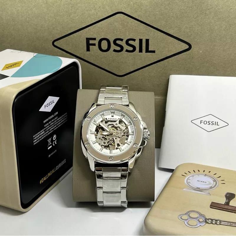 JAM TANGAN AUTOMATIC FOSSL FREE BOX MEKANIK ALL STAINLISS STEEL KINETIK