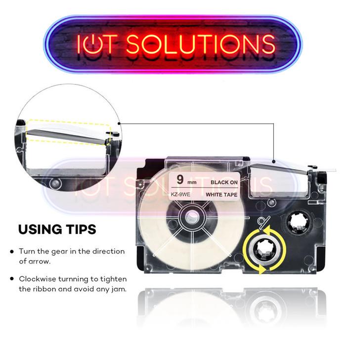 Label Tape 9Mm Xr-9We Compatible Printer Casio Kl-60 Kl-60Sr Kl120 Ez
