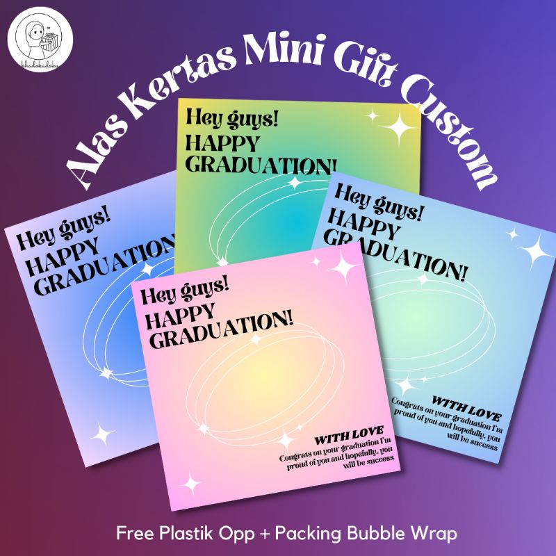 

(PER PCS) KERTAS ALAS MINI GIFT 15 CM HAPPY GRADUATION GALAXY SERIES