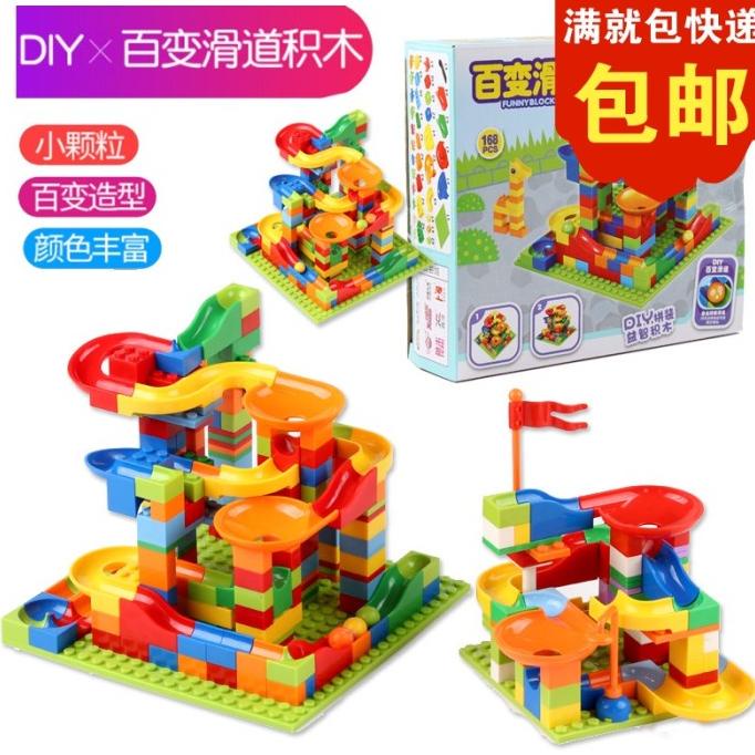 Promo Mainan Edukasi Anak Marble Blocks Slide Ball / Duplo Blocks Terbaru