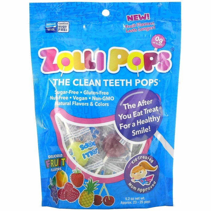 

Zollipops Zolli Pops 25 candys clean teeth permen lolipop xylitol gigi