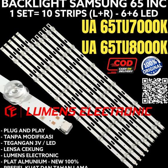 BACKLIGHT TV LED SAMSUNG 65 INC UA 65TU7000 65TU8000 65TU7000K 65TU8000K LAMPU BL 65TU 12K UA65TU700