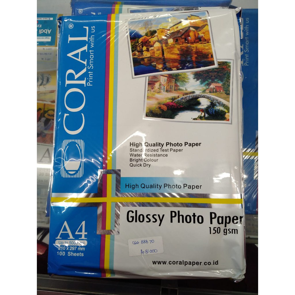 

Coral Kertas Photo Glossy 150 GSM/Pack