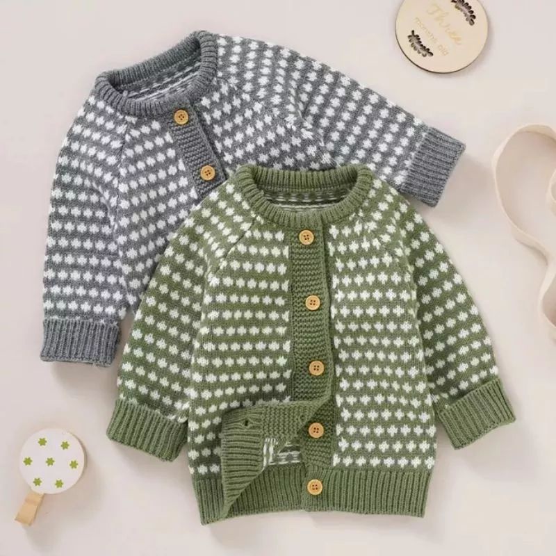 Kids Cardy Bintik Polka rajut Anak