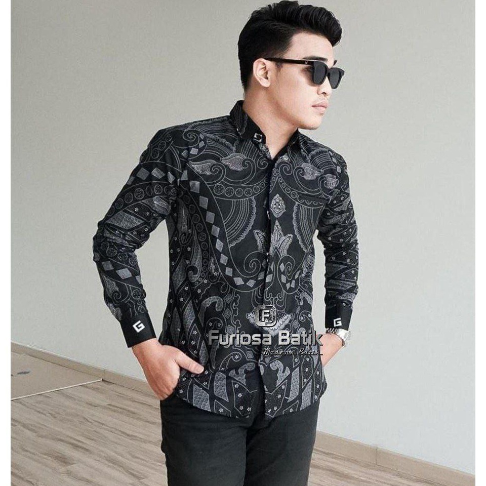 Stok Sedikit Furiosa Batik G SMALL Pria Kemeja Batik Pria Lengan Panjang size M L XL XXL 321♝
