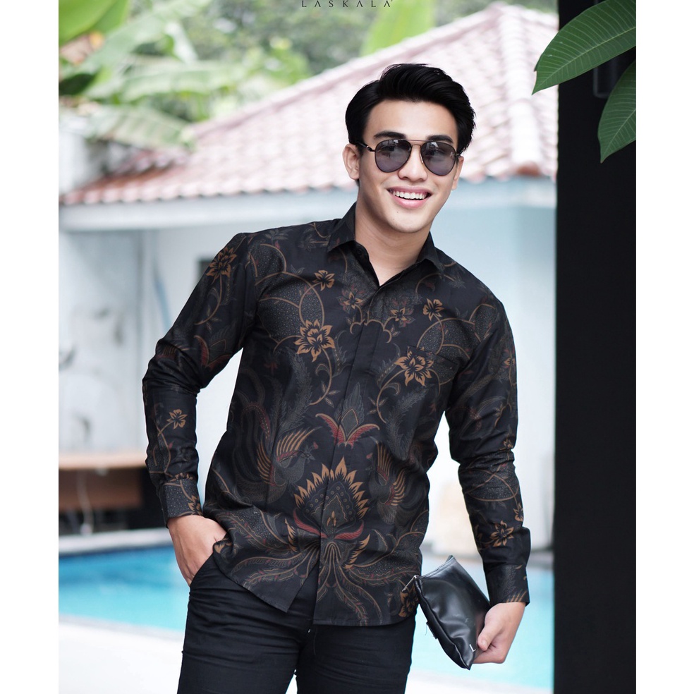 HARGA BERSAHABAT Laskala Batik Premium Slimfit Haikal Hitam K08A306