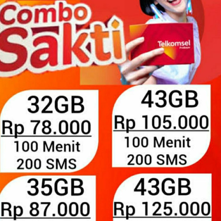 Grosir Terbaru kartu sakti 32gb 78k 43gb 105k bahan As