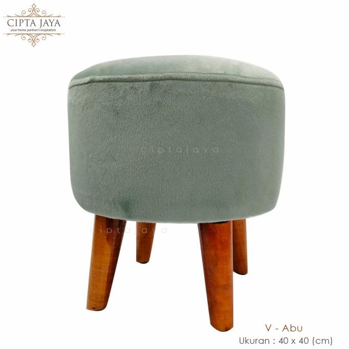 Stool Kursi Sofa Puff Bulat Stool Murah 40cm x 40cm Design Bludru
