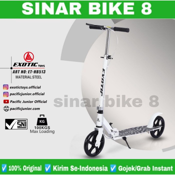 Best Seller Scooter Skuter Exotic Et Hb 513 Anak & Dewasa 100 Kg Rem Tangan Manual