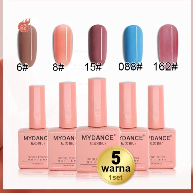 MYDANCE Kutek gel UV set 5 warna 10ml 5pcs Nail gel polish