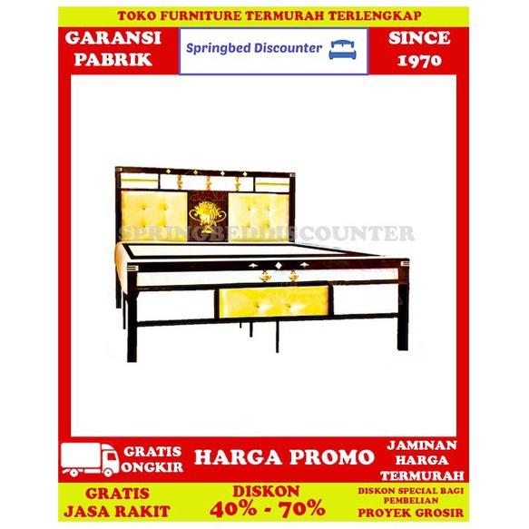 Ranjang Besi Tempat Tidur Dipan Divan Rangka BIGSTAR Champion 160x200