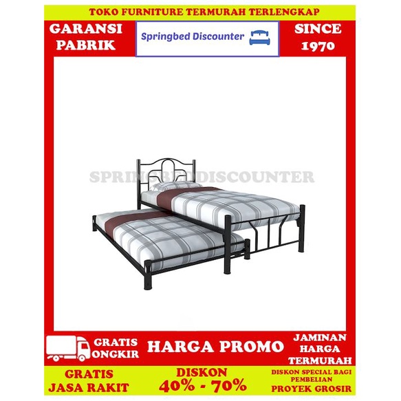 Tempat Tidur Dipan Divan ORBITREND JUPITER 90X200 Ranjang Besi Set