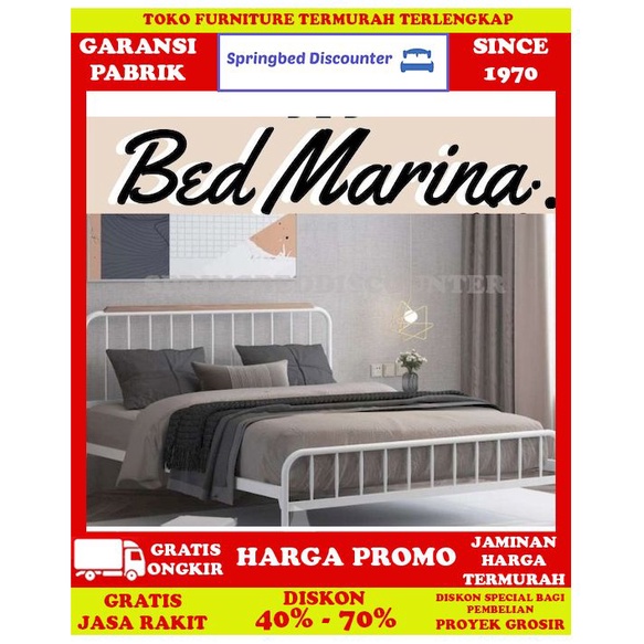 Ranjang Besi Tempat Tidur Dipan Divan Siantano Bed Marina 160x200