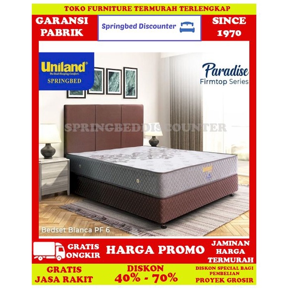 Springbed UNILAND PARADISE FIRMTOP BIANCA PF6 160x200 Kasur Saja