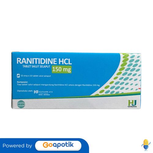 RANITIDINE HEXPHARM 150 MG BOX 100 TABLET