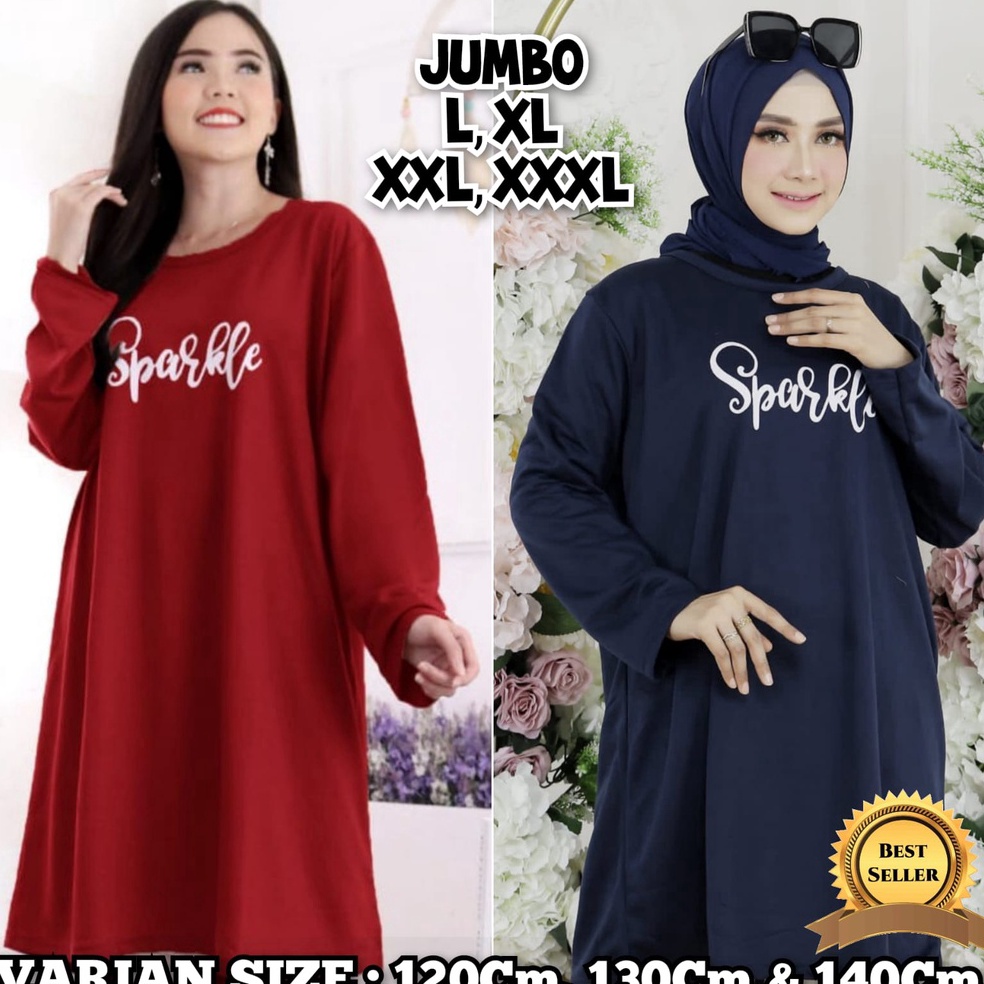 REKOMENDASI TUNIK JUMBO WANITA LD 120 - 130 - 140 TUNIK KAOS BIG SIZE XXL-XXXL