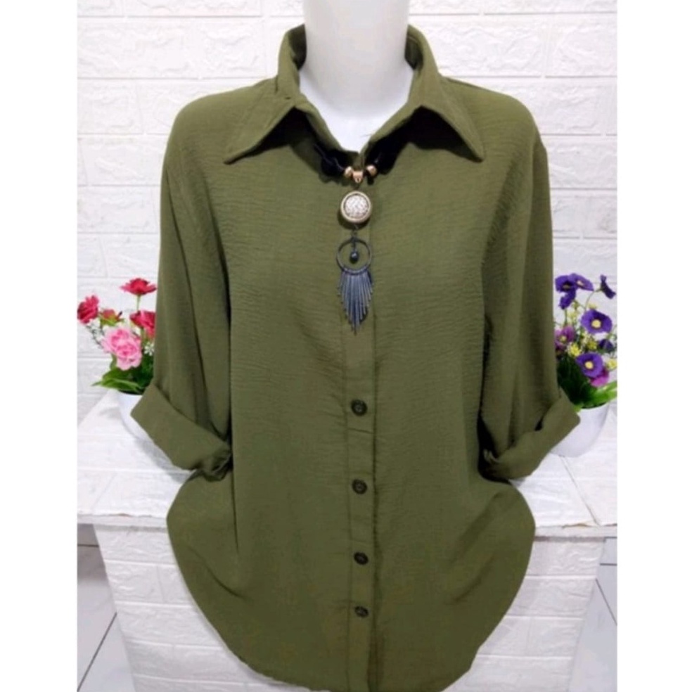 MURAH KEMEJA WANITA CRINKLE AIR FLOW PREMIUM TERBARU / ATASAN WANITA KEKINIAN / BAJU WANITA BAHAN CR