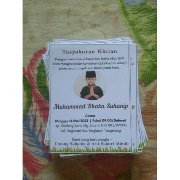 Ay00 110 undangan khitan mini kopi/permen khitanan / sunat pakai foto tasyakuran khitan