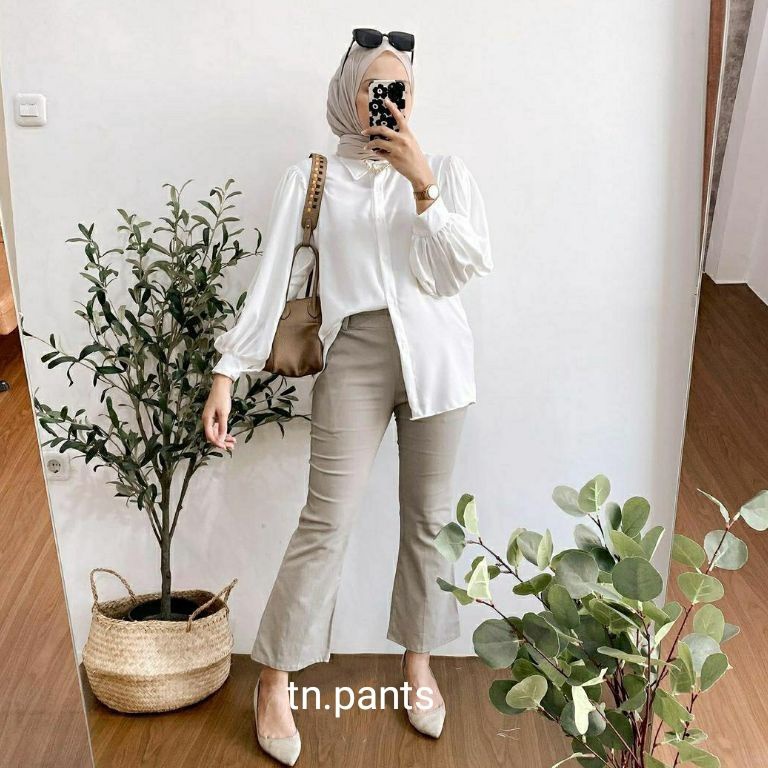 Di Borong yuk CUTBRAY Basic Pants Celana Cutbray Wanita Stretch Celana Katun Wanita 915♕