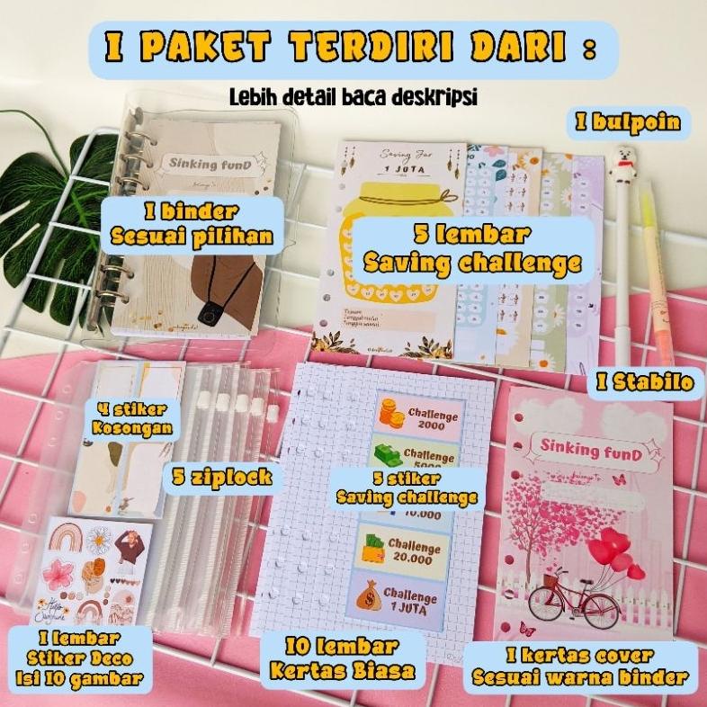 

(BAYAR DITEMPAT) A6 BINDER KEUANGAN / MONEY BINDER / Paket binder sinking fund / binder A6 / binder sequin daisy hologram / ziplock / zipper pocket