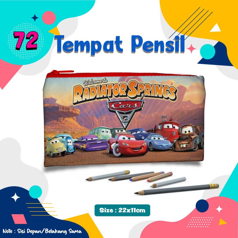 

Cara Radiator Springs Tempat Pensil 72 Pouch Custom Nama Foto Souvenir Kado Hadiah Wadah Kotak Dompet