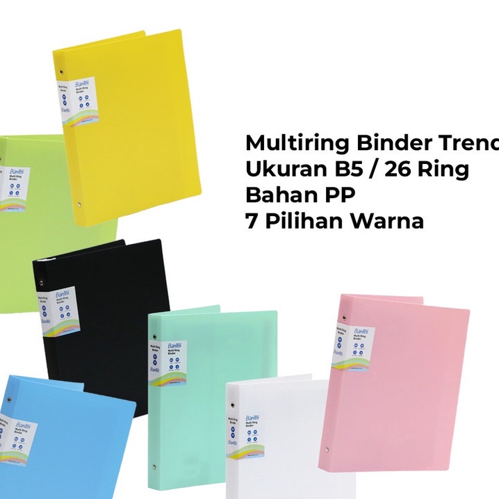 

Baru Spesial Bantex Binder Trendy B5 26 Ring Warna Pastel