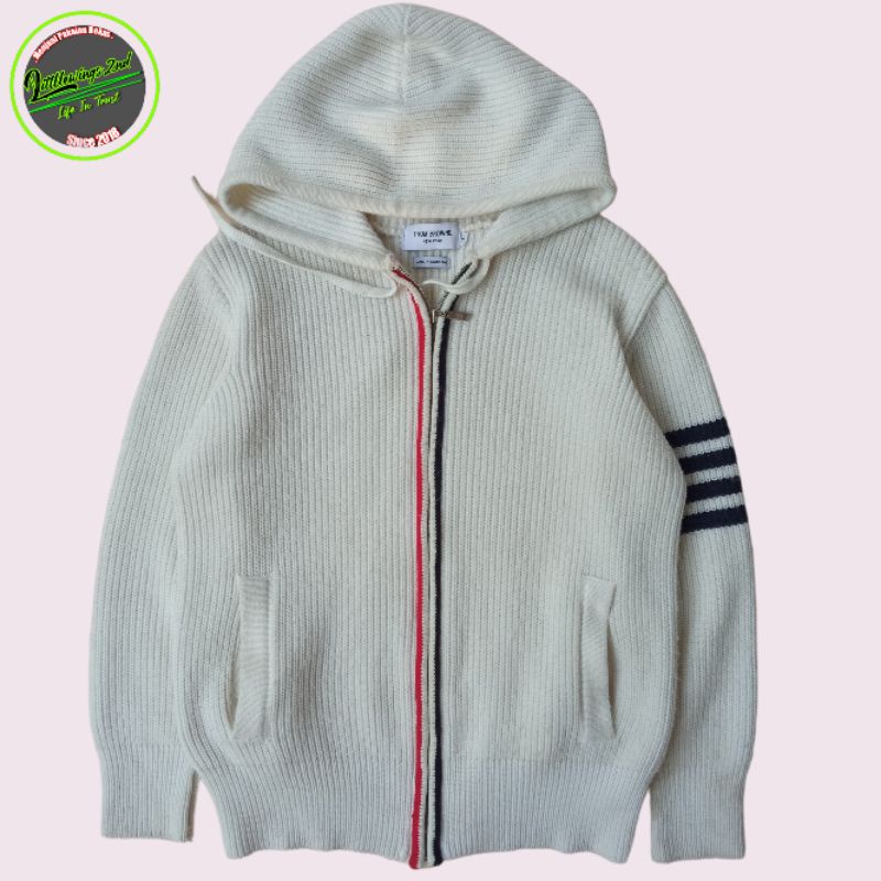 THOM BROWNE ZIP HOODIE RAJUT ORIGINAL SECOND