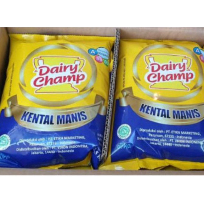 

Discount ✔️⭐ Dairy Champ 2.5 Kg Kemasan bantal/krimer kental manis/Dairy Champ Kemasan Pouch