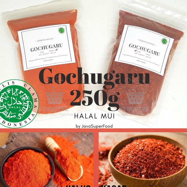 

Termurah | FG2 | Gochugaru HALAL MUI/ Bubuk Cabe Cabai Red Pepper Powder Korea - Kasar & Halus gochukaru 250 gr
