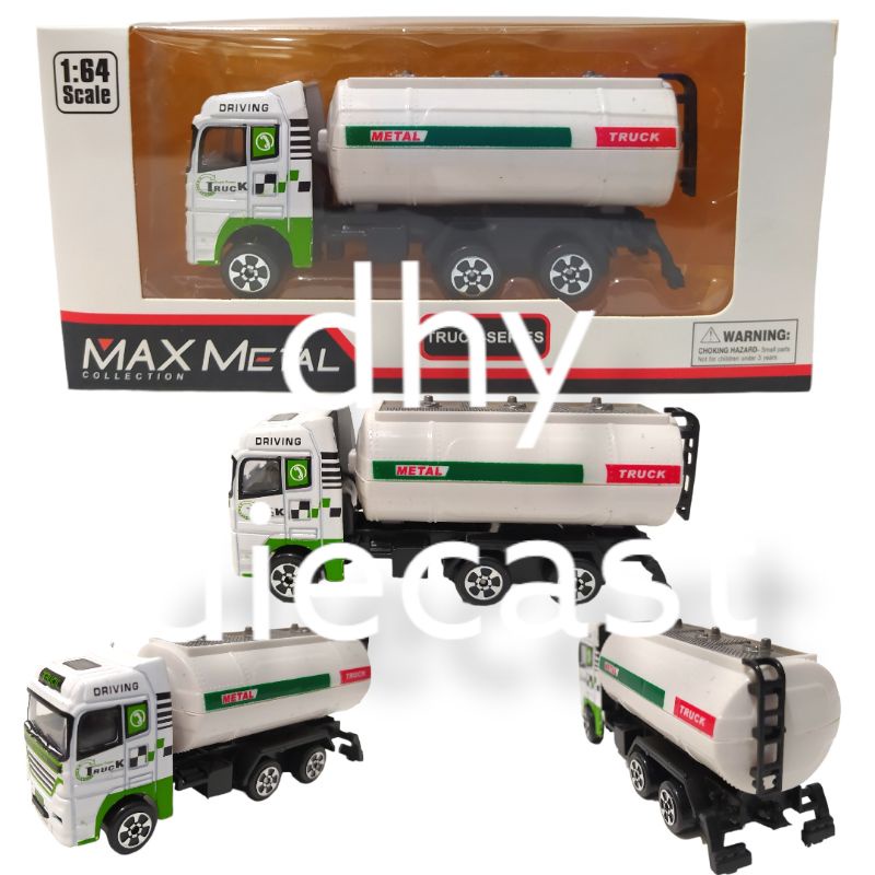 Truck alat berat tangki air diecast max metal 1:64 mainan anak/mainan koleksi/truck tangki diecast/s