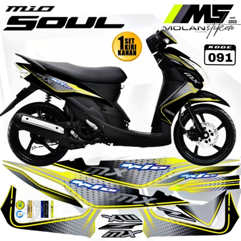Decal Sticker Striping Variasi Mio Soul Karbu 2006-2012 -Mio Soul 115 - Mio Soul Lama/Old - Mio Soul