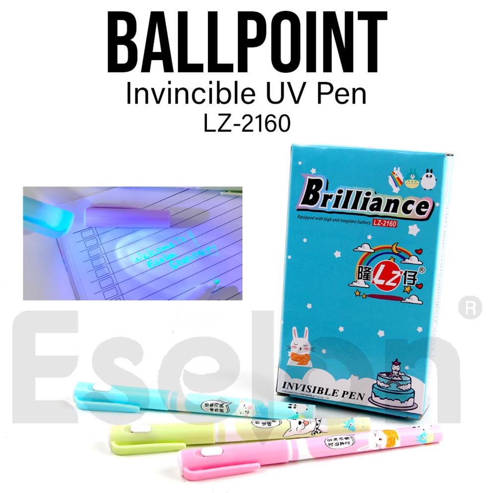 

Terlaris 12pcs Pulpen Lampu Ajaib 2160 / Invisible Pen Senter UV DVB