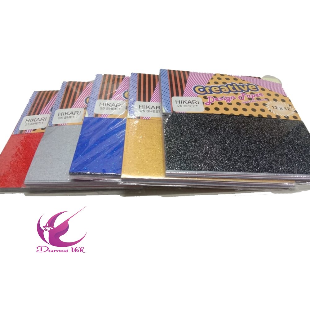 

ASTURO 12x12 kertas ORIGAMI GLITTER 5 warna isi 25 lembar kertas lipat
