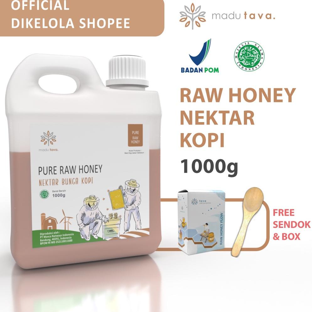 

Madu Asli Murni 1kg Tava Grade A Nektar Kopi 100% Alami Pure Natural Raw Honey Best Seller