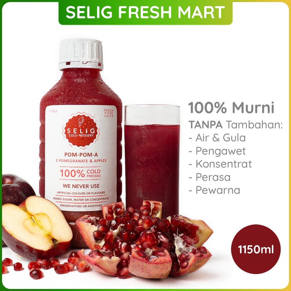 

Cold Pressed Juice 100% Delima & Apel 1150ml Jus Buah POM-POM-A - Selig Fresh Mart Best Seller