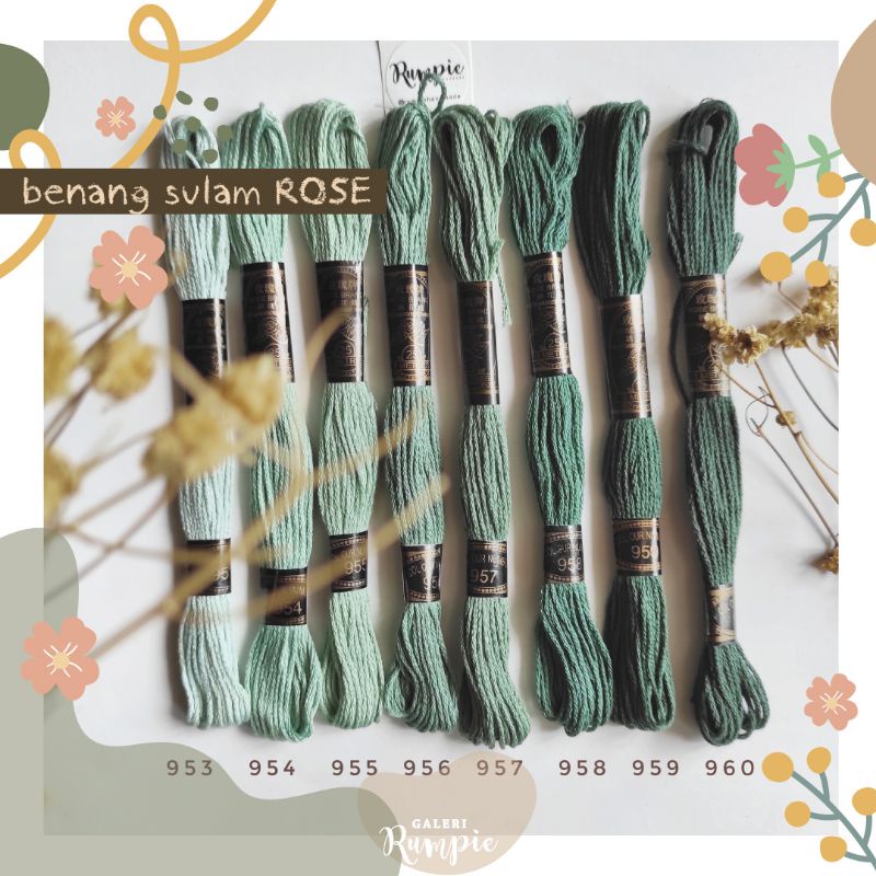 [ROSE] Benang Sulam Embroidery Rose - Hijau Toska